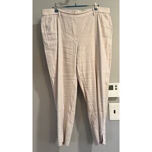 J Jill Linen Pants‎ Stretch Wide Leg Ankle Crop Lagenlook Boho Minimalist Large